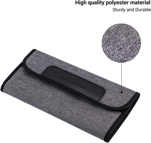 JJC 4 Pockets Lens Filter Case for Filters Up to 82mm, Foldout Filter Pouch with Microfiber Cleaning Cloth