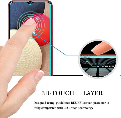 (3 Pack) Tempered Glass Screen Protector for Samsung Galaxy A02s / Galaxy A02 - Touch Sensitive, Case Friendly