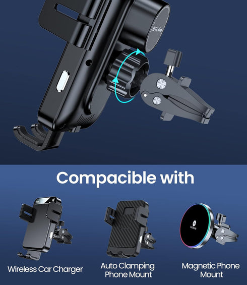 MOKPR Universal Air Vent Clip for Wireless Car Charger & Mount, Ultra Strong Anti-Shake Grip for Phone Holders