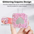 DIY Cable Protector for Apple iPhone Charger, Cute Glitter Bling Love Heart Design, USB Case Wire Cable Saver, Pink