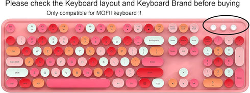 UHamn Silicone Keyboard Cover Skin Compatible for MOFII Full-Size Wireless Round Keycaps Keyboard with Number Pad