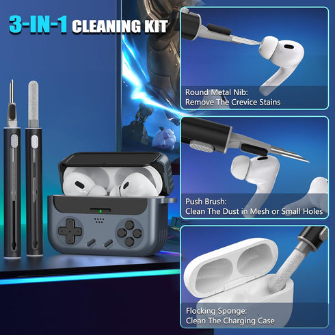 Inesore Case for AirPods Pro 2nd Generation with Cleaner Kit, Compatible with AirPods Pro 1st 2019, Black