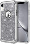 Hython Heavy Duty iPhone XR Case, Full-Body Defender Protective Bling Glitter Armor Hybrid Shockproof Cover, Gray