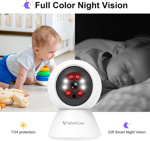 VSTARCAM 3MP Home Security Cameras, Pet Camera Indoor with Phone APP, Color Night Vision, Motion Detection, 2-Way Talk