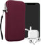kwmobile Neoprene Phone Pouch Size XL - 6.7/6.8" Universal Cell Sleeve Mobile Bag with Zipper and Wrist Strap (Berry)