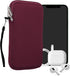 kwmobile Neoprene Phone Pouch Size XL - 6.7/6.8" Universal Cell Sleeve Mobile Bag with Zipper and Wrist Strap (Berry)