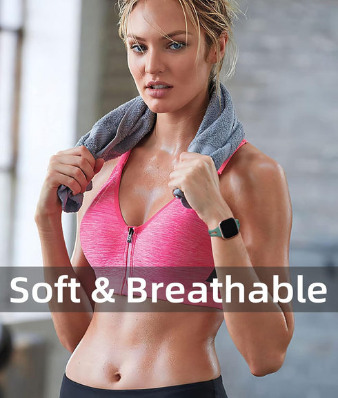 Odbeai Soft Silicone Replacement Wristbands - Slim Sport Breathable Bands for Fitbit Versa 2, Versa Lite/SE, 4Packs