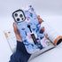 Compatible with iPhone 12 Pro Max Case, Rugged Shockproof Slim Fit Dual Layer, 3D Embossed Pink Flowers Blue Shell