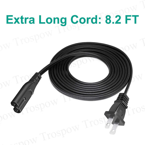 8.2ft 2 Prong Power Cord Replacement for HP Officejet Pro 9015 9015e 9025 9020 9018 9010 Printer AC Power Cord Cable