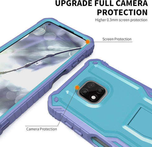 DUOPAL Military Grade Protection Case for Motorola Moto G Power 2021, Shockproof with Tempered Glass Protector (Blue)