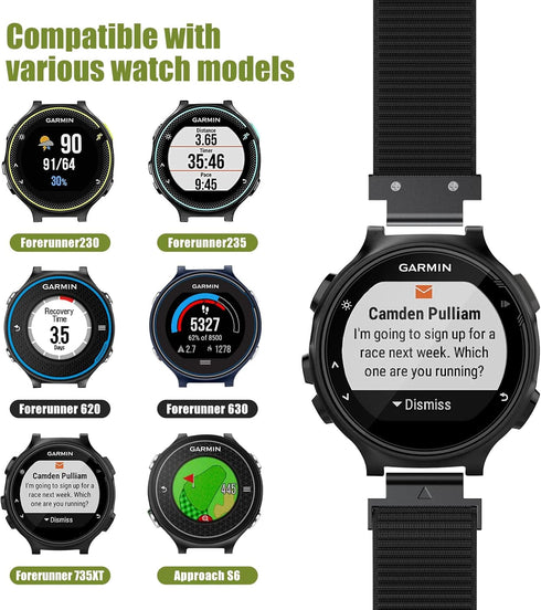 NotoCity Nylon Forerunner 735XT Band, Forerunner 235 Smartwatch Band, Forerunner 630/620 Strap, Approach S6