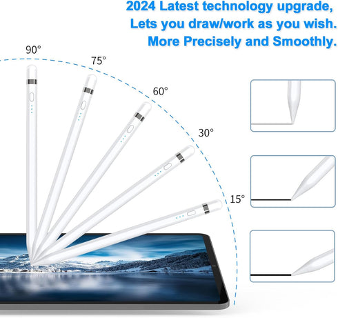 Stylus Pen for iPad 11th Generation & Pro/Air/Mini, Apple Pencil USB-C 15-Min Fast Charging, Palm Rejection