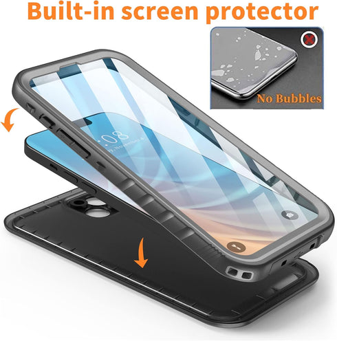 Cozycase Waterproof Case Compatible with iPhone 14 Plus - Full Body Shockproof Dustproof Dropproof with Built-in Screen