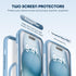 TIESZEN Sky Blue Magnetic iPhone 15 Case: Magsafe compatible, dustproof, 9H tempered glass, privacy protector, upgraded