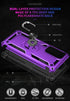 Androgate Motorola Moto Edge 2021 Case, Military-Grade Metal Ring Kickstand, 15ft Drop Tested Shockproof Cover, Purple