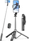 Selfie Stick & Phone Tripod, All in 1 with Remote, Travel Stand for Video Recording, Live Streaming, Compatible with