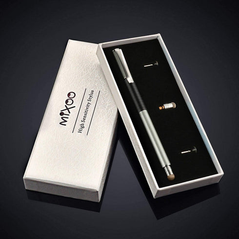Mixoo 2-in-1 Stylus Pen for Touchscreen, Disc and Fiber Tip Sensitivity and Precision, Stylus for iPad, iPhone Tablet