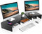 FITUEYES Dual Monitor Stand - 3 Shelf Computer Monitor Riser, Adjustable Wood Desktop Stand for Office Supplies, Medium