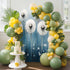 Jnbasdffb 7.2 Spring Floral Wedding Arch Cover, Stretchy Spandex Arch Backdrop Stand Covers FT, Whit Blue Oil Painting