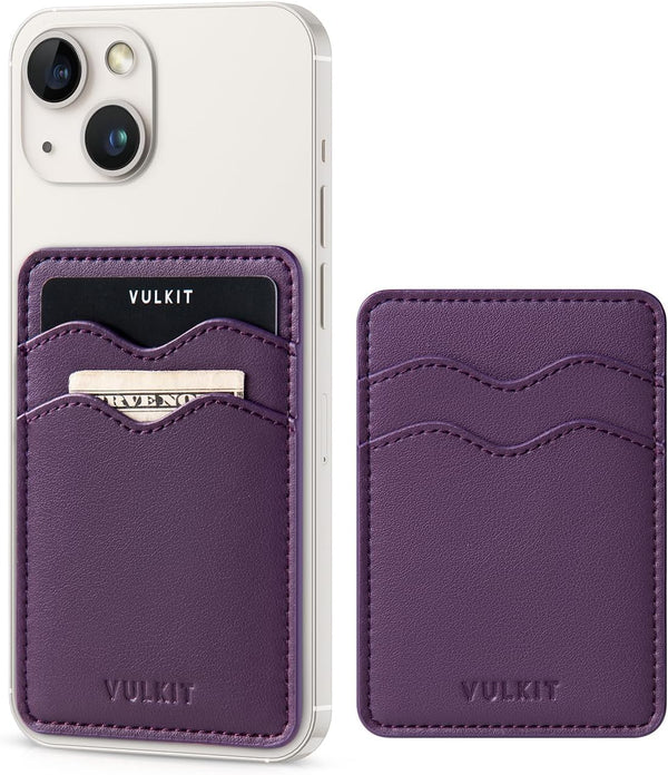 VULKIT Slim Leather Phone Card Holder, Adhesive Pocket, RFID Blocking Credit Card Sleeves Sticker for Smartphone Back