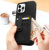 M-Plateau Phone Wallet Stick On, Card Holder With Elastic Magnetic Closure, Slim Phone Card Holder With 3M Adhesive For iPhone 14 Case and Most Smartphone (Black)