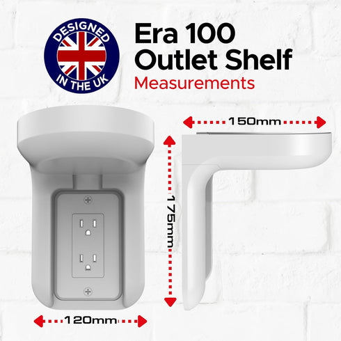 Sound Bass ERA100 Shelf Wall Outlet AC, White, Compatible with Sonos ERA 100, Easy Installation Mounting Kit Included
