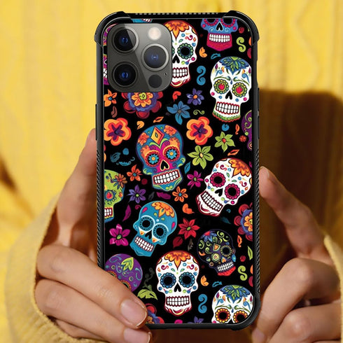 TnXee Sugar Skull Case for iPhone 12/12 Pro - Shockproof, Anti-Scratch Design for Men & Women. Compatible & Stylish!