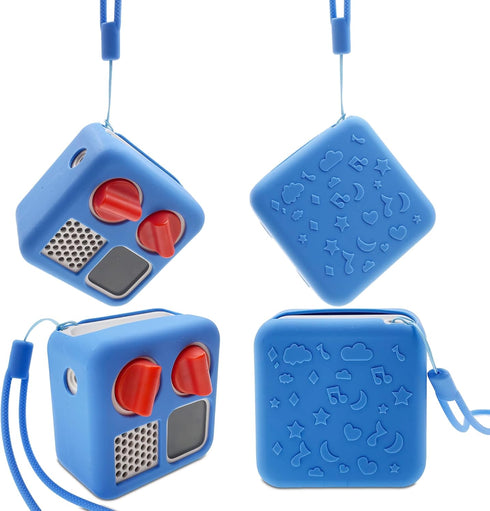 YOTO Mini Bluetooth Audio Player Hard Carrying Case with Silicone Skin Cover, Kids Screen-Free Accessories (Blue)