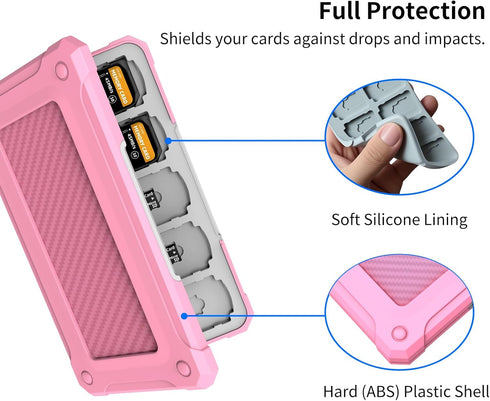 Anyskill 40 20 20 Memory Card Case with Slots for Micro SD SDXC SDHC TF Cards and SD SDXC SDHC Cards, SD Card Holde