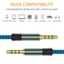 2 Pack TRRS 3.5mm Audio Cable, 5Ft 4-Conductor Nylon Braided Aux Cord for Car Home Stereos, Blue