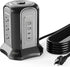SUPERDANNY Power Strip Tower Surge Protector, Black Desktop Charging Station with 10 Ft Extension Cord, 9 Outlets