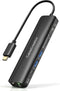 USB C Hub with Ethernet, CableCreation 7 in 1 4k@60Hz HDMI Multiport Adapter with 100W PD, 2 USB 3.0 Ports