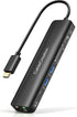 USB C Hub with Ethernet, CableCreation 7 in 1 4k@60Hz HDMI Multiport Adapter with 100W PD, 2 USB 3.0 Ports