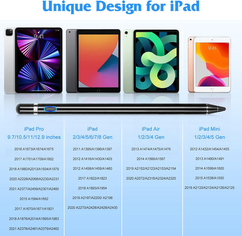 Stylus Pen for iPad, Rechargeable Active Stylus Pen, Fine Point Digital Stylus for iPad Pro 9.7 (2016) Compatible with