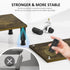 2 AX WABER Dual Monitor Stand Riser, Monitor Stand with Adjustable Length and Angle, Wood Monitor Stand for Desk