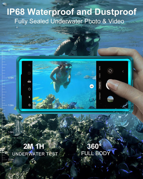 Samsung Galaxy S23 Ultra Case, Full Body Protection, IP68 Waterproof, 12FT Military Shockproof, Built-in Screen & Lens