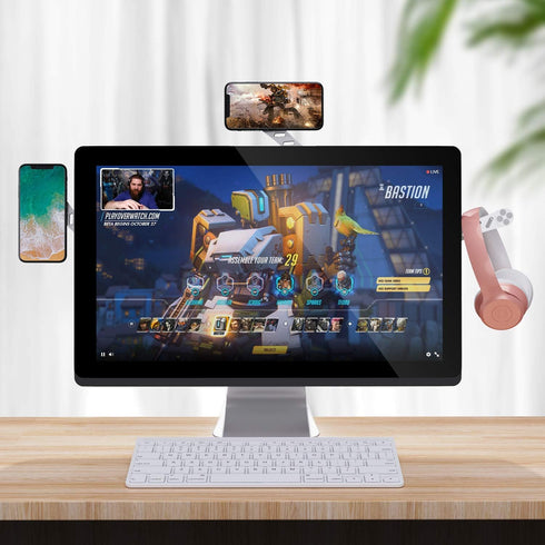 DK177 Magnetic Phone Holder, Slim Portable Side Mount for Laptop or Desktop Monitor, Compatible with Any Phone