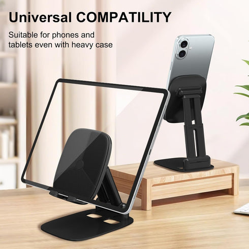 DEERLAMN 16/15/14/13/12/11 Cell Phone Stand for Desk, Height Adjustable Cell Phone Holder Portable Desktop Stand