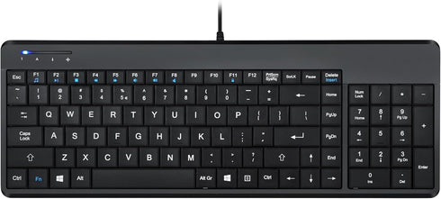 PERIBOARD-220H US Wired Compact USB Keyboard Perixx with 2 Hubs - Black - US English Layout