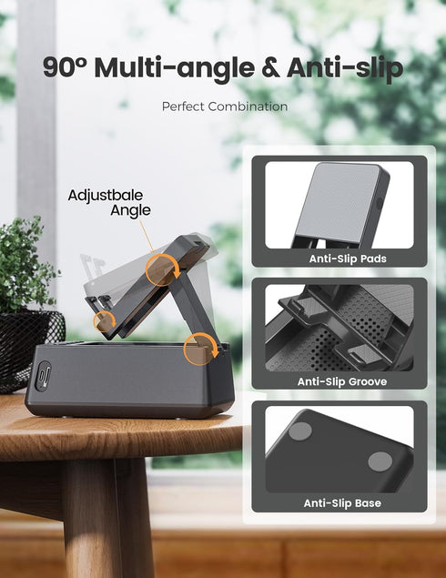 Birthday Gifts for Men Women, Bluetooth Speaker Cell Phone Stand with Anti-Slip Base, Unique Gadget for Him, Her, Dad,