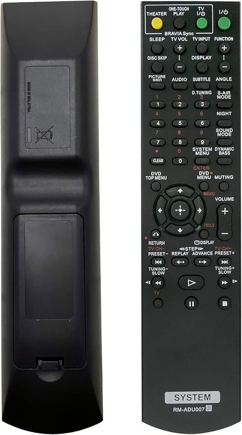 RM-ADU007 Remote Control Replacement for Sony DAV-HDX274, HCDHDX277, HCD-HDX287WC, HCD-HDX576, DAV-HDX475