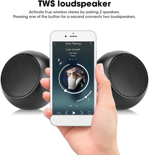 Zopsc Portable Aluminum Mini Hi-Fi Stereo Bluetooth Speaker BM3D Black Compact Body Clear Sound Hands- Call Loudspeaker Box