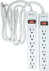 Woods 41435 Power Strip with 6 Outlets, 2-Pack, 2.5’ Cord and Durable White Housing