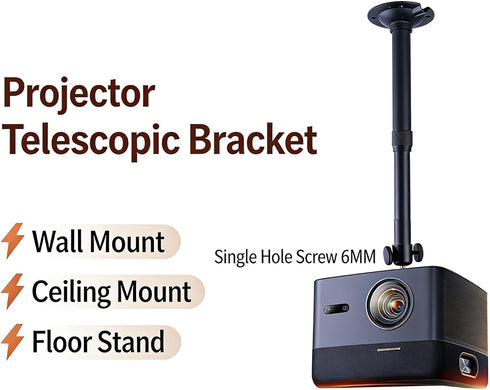WINRIOO 14-24 in,4-Hole Universal Projector Ceiling Mount Adjustable Length & Single-Hole Compatible Bracket for Home