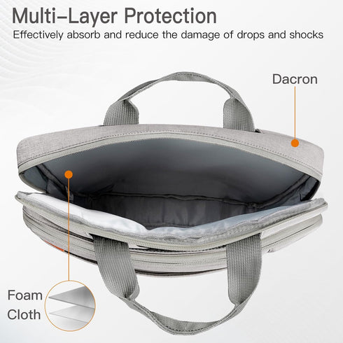 JETech Laptop Bag Case for 13 13.3 14 Inch, Waterproof Slim Sleeve Cover for MacBook Air/Pro, Surface Book, Light Grey