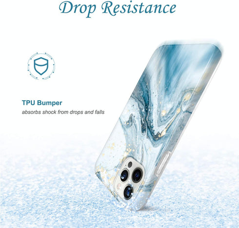 JIAXIUFEN Gold Sparkle Glitter Case for iPhone 12 and 12 Pro, Slim Shockproof TPU Soft Rubber Cover (6.1 inch, Blue)