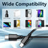 Cugunu USB C to USB C Charger Cable, Nylon Braided 3-Pack 60W 10FT Fast Charging Cord for iPhone 15, iPad Pro, MacBook
