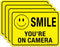 (4 Pack) Faittoo Smile You're On Camera Sign, 10x7 Reflective Rust Free Aluminum for CCTV Security