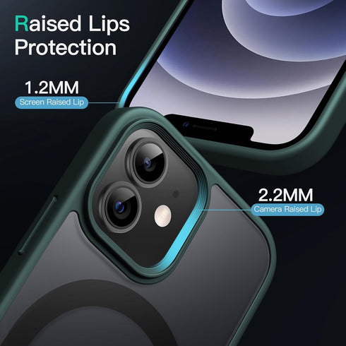 JETech Magnetic Case for iPhone 12/12 Pro 6.1-Inch, Compatible with MagSafe, Translucent Matte Back Slim Shockproof