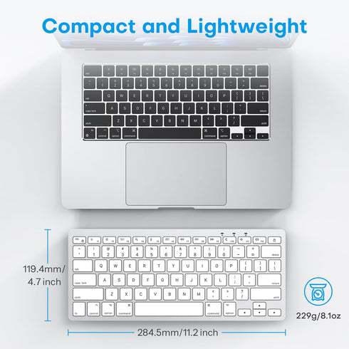 OMOTON Wired Keyboard for Mac, Dual Interface, Comfortable Typing Angle, Stable Connection, Compatible with MacBook,